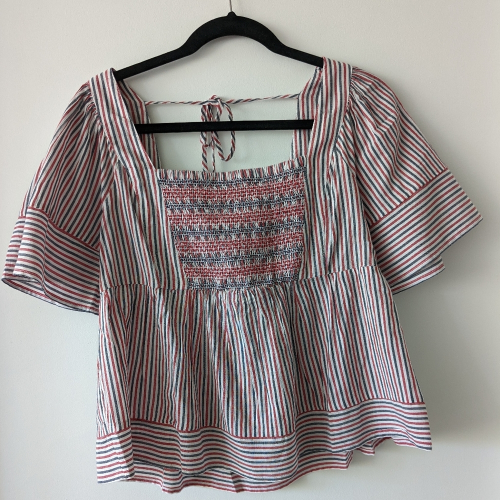 NWT Old Navy striped babydoll blouse